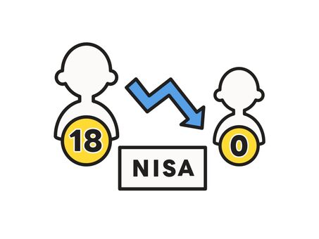 NISA　年齢制限撤廃　18歳から0歳 nisa,税制改正,改正案,対象,年齢,制限,撤廃,引き下げ,18歳,0歳のイラスト素材