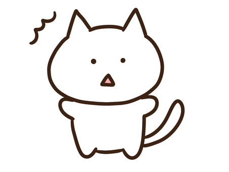 びっくりして驚くかわいいゆるいねこ びっくりして驚くかわいいゆるいねこ びっくり,驚く,ショック,衝撃,表情,リアクション,ねこ,かわいい,手書き,ゆるいのイラスト素材