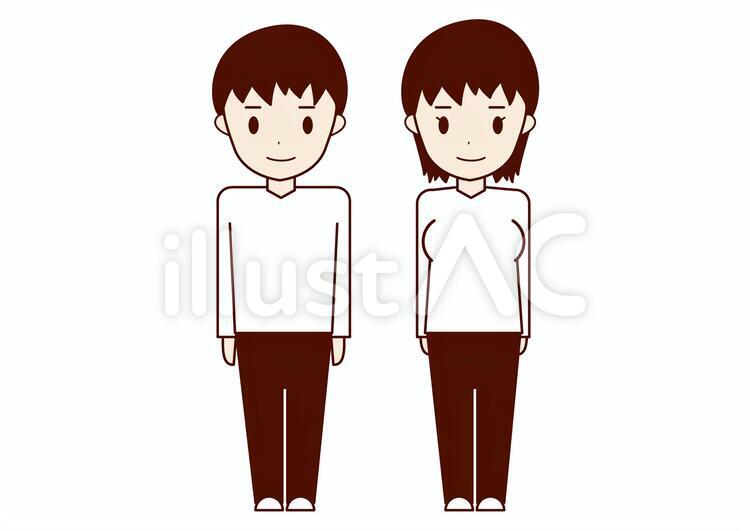 男女 人,男女,日常のイラスト素材