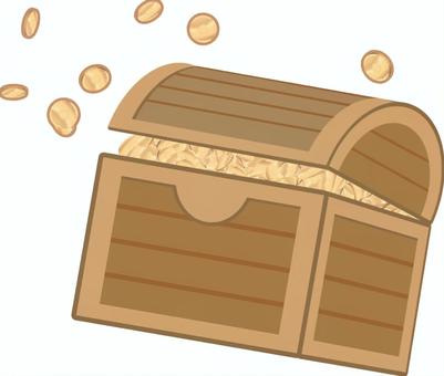 金貨があふれるほどたくさん入った宝箱 宝箱,金貨,コイン,ゴールド,お金,宝,財宝,仮想通貨,暗号資産,トレジャリのイラスト素材