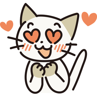 ハートを飛ばす猫 猫,ハート,ワクワク,ドキドキ,ファン,推し活,カワイイのイラスト素材