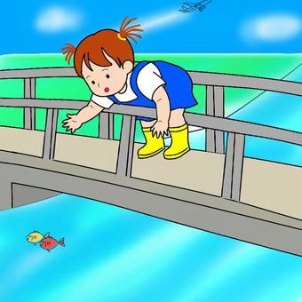 【SSTワーク】橋の上の子ども 療育,保育,学習,教材,プリント,ソーシャルスキル,sst,絵カード,社会性,橋のイラスト素材