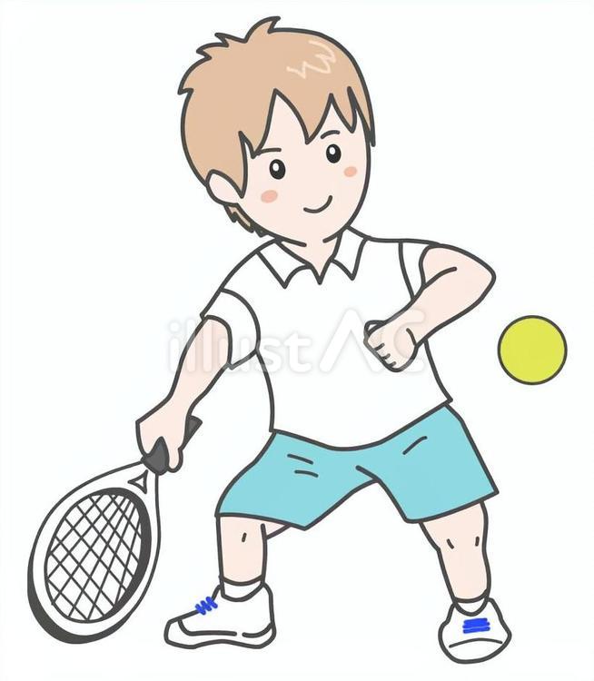 テニスをする男性 テニス,スポーツ,ソフトテニスのイラスト素材