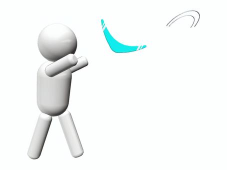 ブーメラン　投げたら戻ってきた スポーツ,ブーメラン,投げる,戻ってくる,武器,人物のイラスト素材