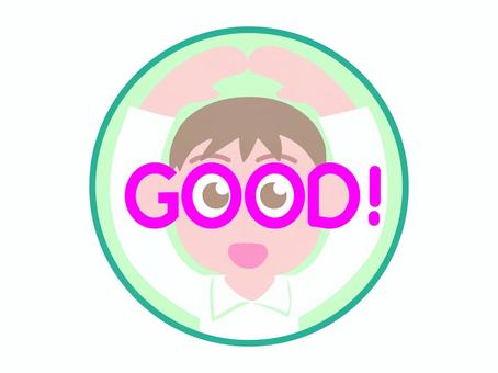 GOOD!  〇（まる）のジェスチャー good,サイン,いいね,マーク,アイコン,アイキャッチ,ソフトカラー,男性,シャツ,手のイラスト素材