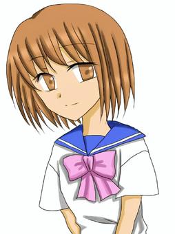 high school girl, beautiful girl, sailor suit, girl, JPG and PNG