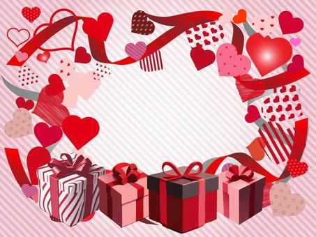 heart present box frame, , JPG, PNG and AI