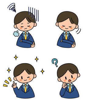 Office worker icon set with various facial expressions, JPG, PNG and AI Office worker icon set with various facial expressions, people, employee, prospective, JPG, PNG and AI