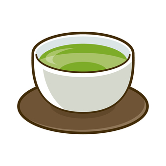 Illustration, green tea , hot water, drink, 