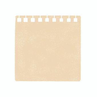 スクエアメモ（ベージュ・四角穴・無地） メモ,ノート,メモ用紙,ノート用紙,スクエア,正方形,手描き,水彩,シンプル,くすみカラーのイラスト素材