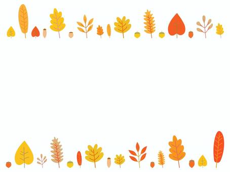 北欧風の秋の紅葉・落ち葉のかわいい枠12 北欧風の秋の紅葉・落ち葉のかわいい枠12 秋,紅葉,フレーム,もみじ,和風,楓,葉,ベクター,柄,シンプルのイラスト素材