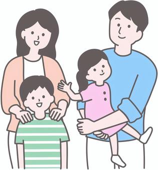 微笑家庭4人家庭, JPG 和 PNG 微笑家庭4人家庭, 家庭, 笑臉, 孩子, JPG 和 PNG