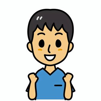 医療スタッフの男性 看護師,介護士,医療,スタッフ,男性,笑顔,若い,20代,30代,40代のイラスト素材