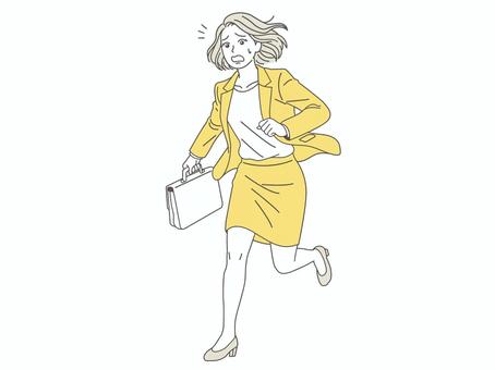 走る女性１ ビジネスマン,走る,ダッシュ,ビジネス,仕事,会社員,女性,全速力,就活,急ぐのイラスト素材