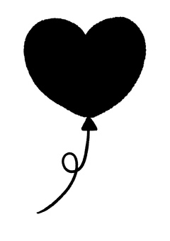 heart balloon silhouette, , JPG and PNG