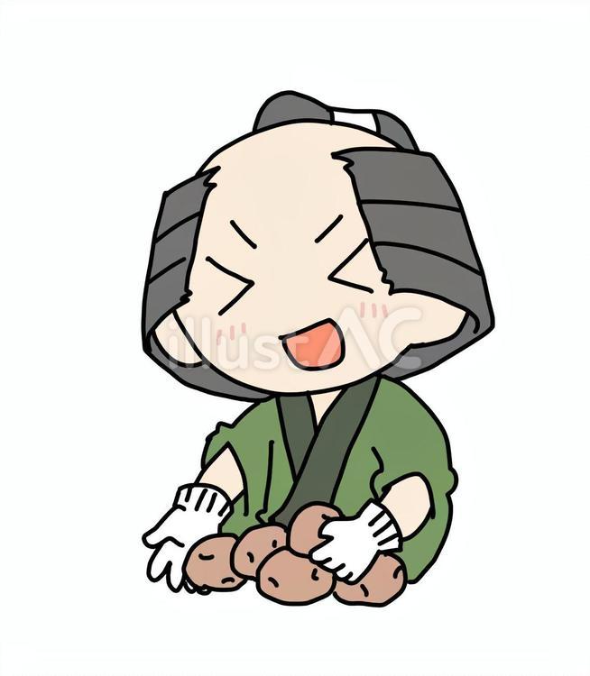 ジャガイモと笑顔の町民 笑顔,楽しい,男性のイラスト素材