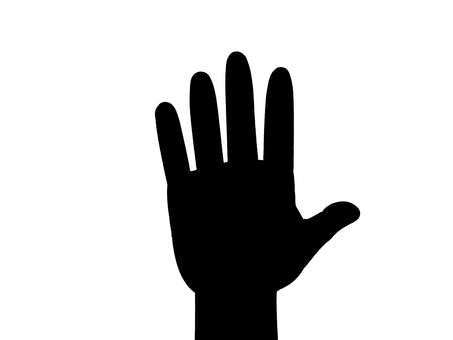 右手2 右手,手,人体,手相,挙手,広げる,手のひら,シルエットのイラスト素材