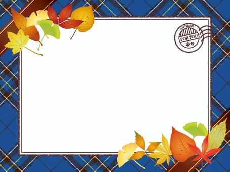 Autumn leaves · Autumn leaves check Letter frame 2, illustration, notice, plant, JPG, PNG and AI