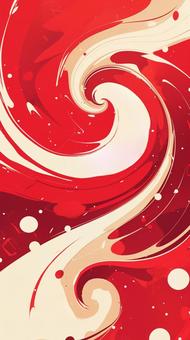 Illustration, rosso, fluido, astratto, 