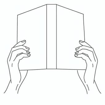 本を持つ 手,指,本,持つ,両手,手元,紙,ページ,動作,集中のイラスト素材