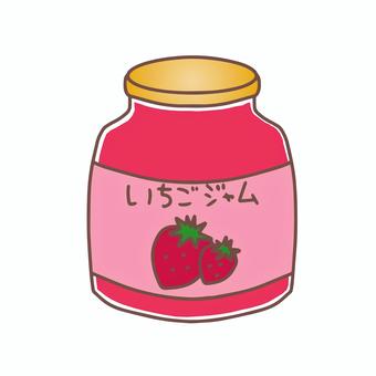 いちごジャム いちごジャム,いちご,苺,ジャム,コンフィ,瓶,ふた,果物,ストロベリー,いちごソースのイラスト素材