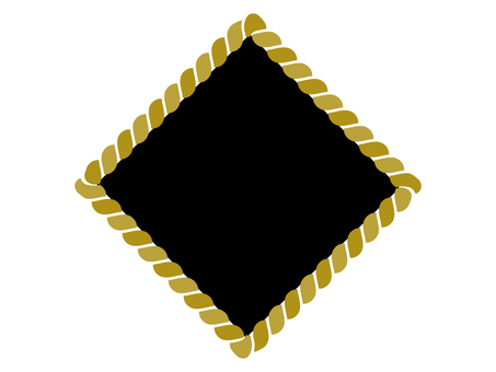 金色ロープ菱形フレーム フレーム,枠,和風,飾り枠,囲み,金色,ロープ,菱形,デザイン,素材のイラスト素材