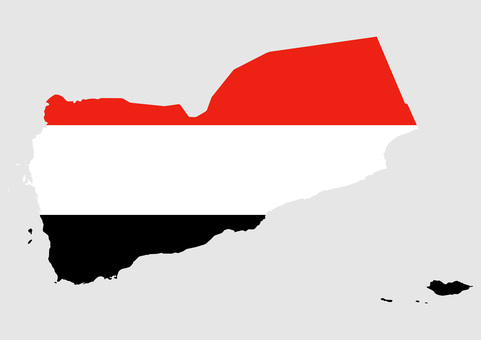 イエメンの地図（国旗柄） イエメン,地図,国旗,外国,海外,地理,土地,国土,地形,世界のイラスト素材