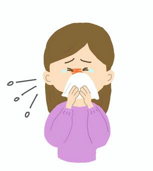 鼻水止まらない女性 人物,ベクター,大人,女性,風邪,ウイルス,病気,主婦,ネット,snsのイラスト素材