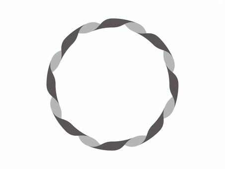 リボンのフレーム（ねじれ・円・中）03 リボン,フレーム,枠,ねじれ,円,マーク,シンプルのイラスト素材