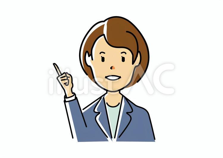 指で示して紹介をするスーツ姿の女性 人物,人,ビジネスのイラスト素材