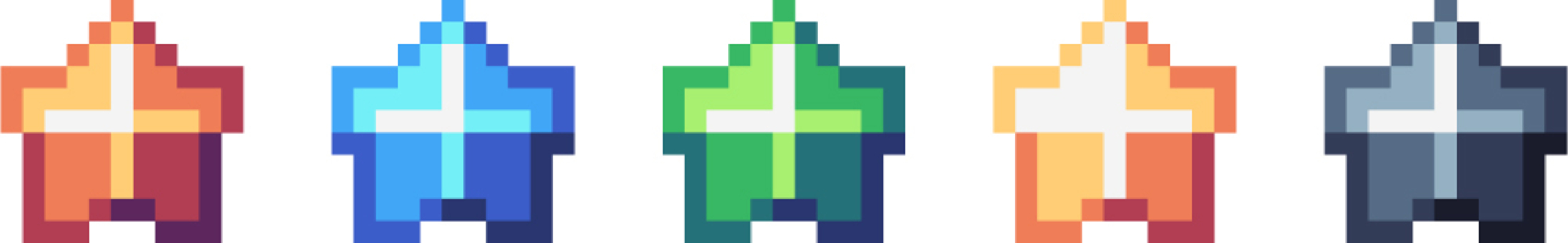 星のドット絵セット 星,光,天体,宇宙,ドット絵,かわいい,小さい,セット,アイコン,ベクターのイラスト素材