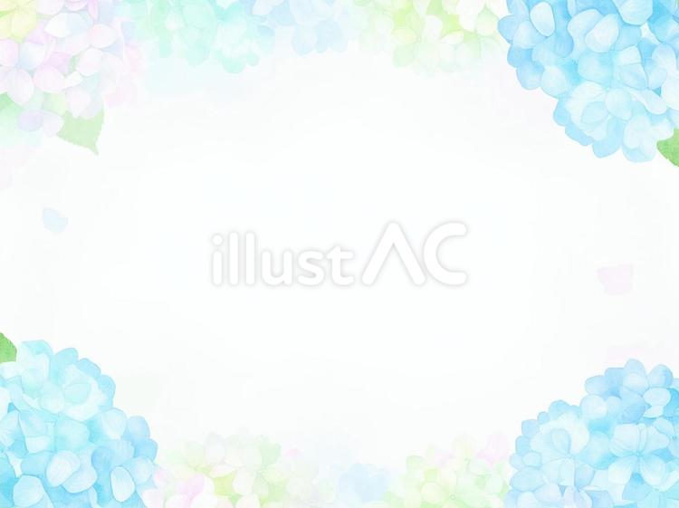 紫陽花の水彩画風の背景 夏,梅雨,青のイラスト素材