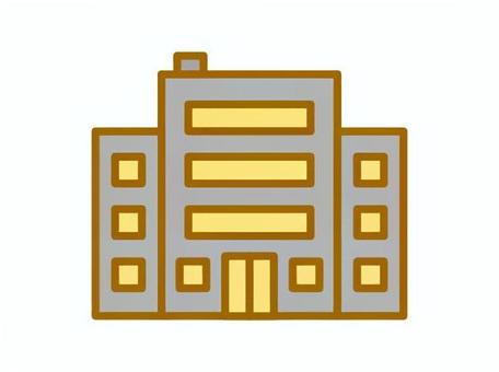 幅広なビル　夜間 ビル,建物,夜,生活,会社のイラスト素材