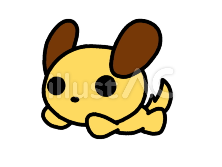 走る犬　黄 犬のイラスト,犬,いぬのイラスト素材