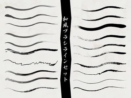 筆ブラシ風手描きラインセット|あしらい 筆ブラシ風手描きラインセット|あしらい 筆,ライン,手描き,飾り罫,あしらい,ブラシ,罫線,墨風,水彩,手書きのイラスト素材