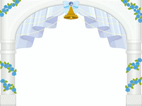 洋風白門・青 背景,壁紙,フレーム,ベクター,かわいい,シンプル,おしゃれ,動画背景,白,洋風のイラスト素材
