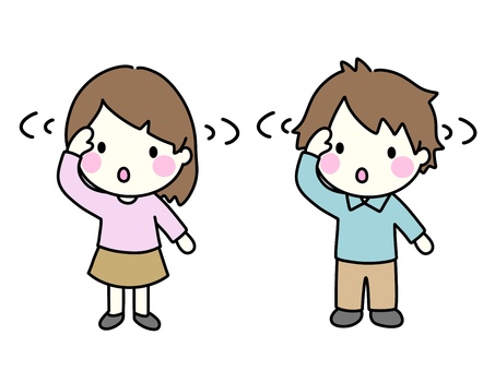 探す 探す,探し物,迷う,男性,女性,男女,かわいい,ポーズのイラスト素材