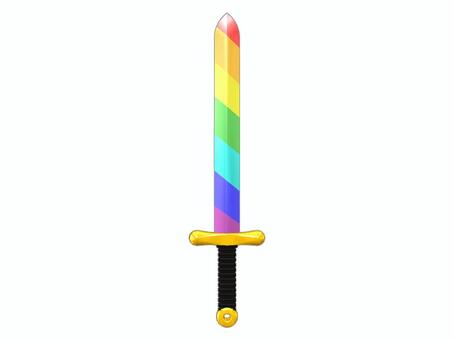Illustration, sword, rainbow, arms, 