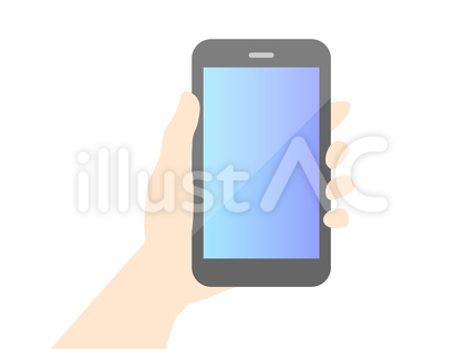 きれいな画面のスマホを持つ手