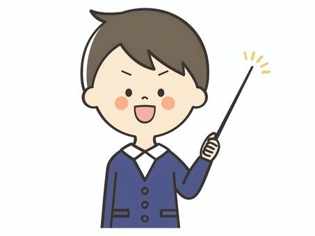 説明する男子生徒 小学生,男の子,こども,説明,教える,解説,プレゼン,発表,ポイント,授業のイラスト素材