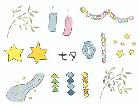 七夕 七夕 7月,季節,行事のイラスト素材