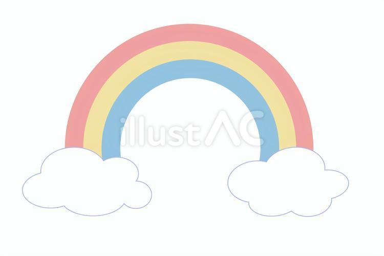 3色の虹 虹,雲,梅雨のイラスト素材