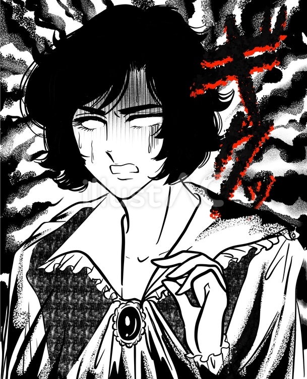 白目ショックを受ける昭和少女漫画風王子 少女漫画,漫画,男性のイラスト素材
