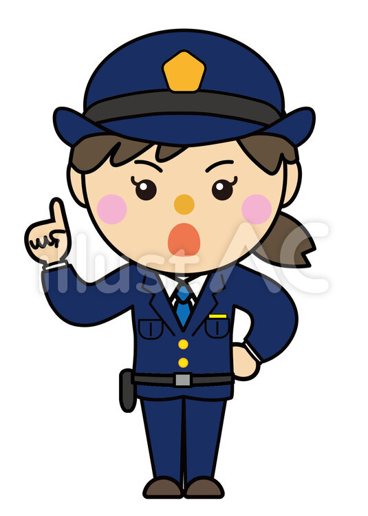 女性35_06（警察官・注意） 警察官,注意,怒るのイラスト素材