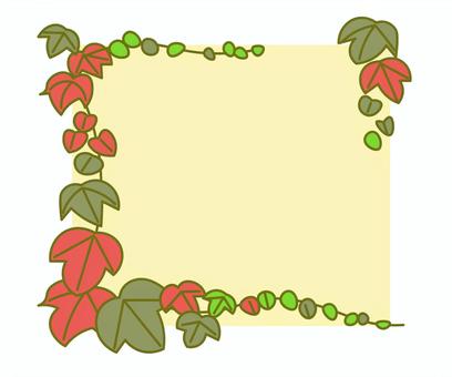 つたもみじのフレーム 正方形 つたもみじ,つる植物,紅葉,葉,フレームデザインのイラスト素材