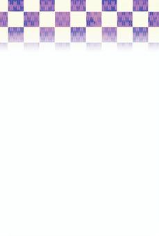 市松と矢絣の和柄ポストカード 和柄,葉書,余白,縦,紫,ポストカード,フレーム,市松,矢絣,壁紙のイラスト素材