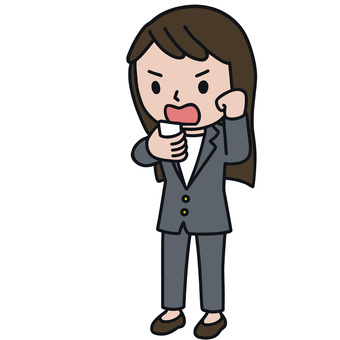 行動する人物 スマホ,怒り,クレーマー,怒る,故障,炎上,喧嘩,レスバ,バトル,女性のイラスト素材