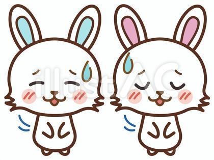 頭を下げる・謝る/うさぎ(カラー)