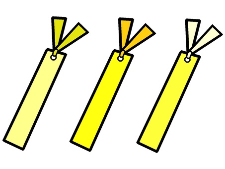 栞のセットアイコン『黄』 栞のセットアイコン『黄』 栞,本,挟む,頁,目印,モチーフ,カラー,挿絵,素材,アイコンのイラスト素材