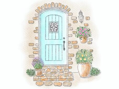 Welcome！ ガーデニング,ガーデン,庭,玄関,インテリア,花,植物,寄植え,マイホームのイラスト素材